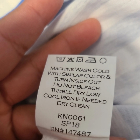 Draper James Blue & White T-shirt Top Striped Howdy Tee Size Medium - Picture 2 of 7